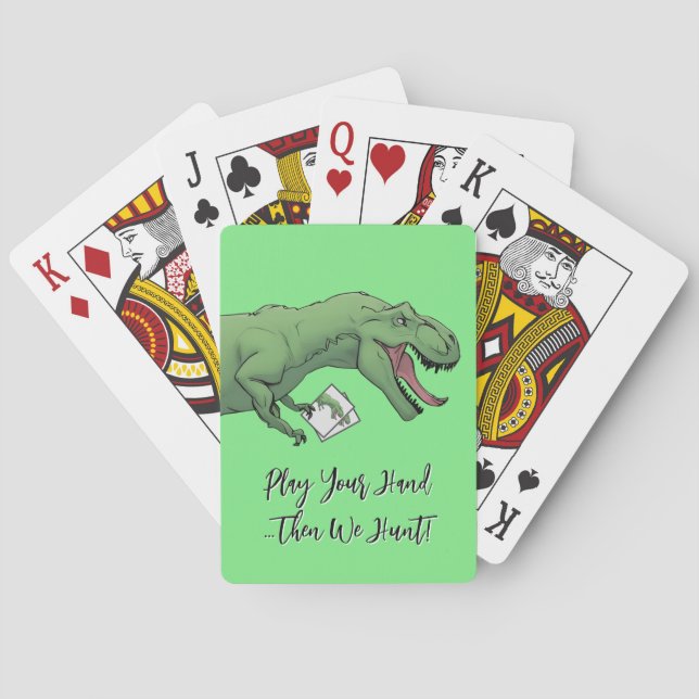 Tarjetas de juego de cartas de dinosaurios T-Rex (Reverso)