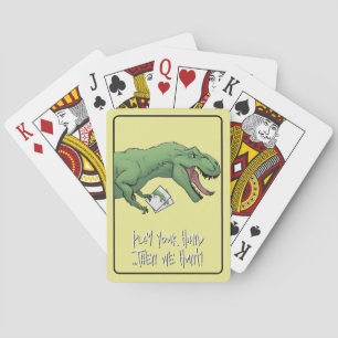 Tarjetas de juego de cartas de dinosaurios T-Rex