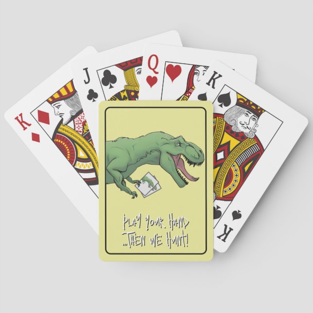 Tarjetas de juego de cartas de dinosaurios T-Rex (Reverso)