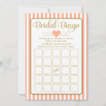 Tarjetas de juego de ducha de novias con Bingo Pea