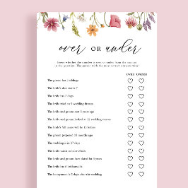 Tarjetas de juego de ducha nupcial de Wildflower O