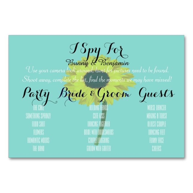 Tarjetas de juego de mesa de Boda de fotos de novi (Anverso)