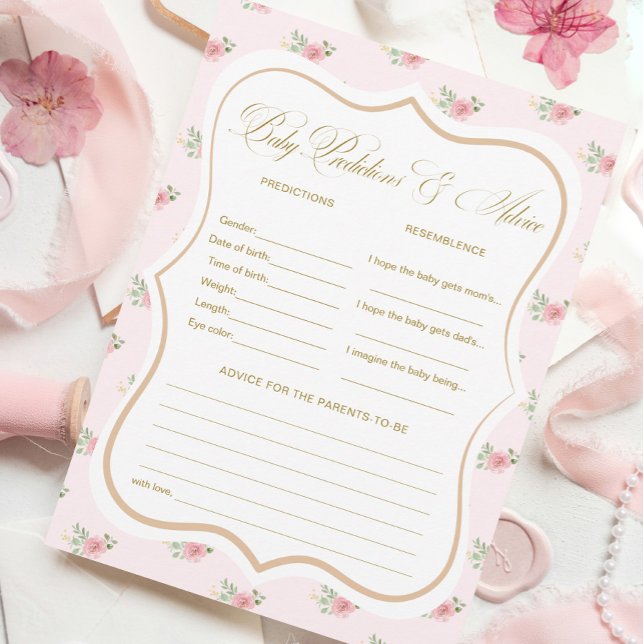 Tarjetas de juego de predicciones Baby Shower para (Subido por el creador)