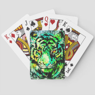 Tarjetas de juego de tigre verde - Cartas de juego