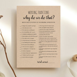 Tarjetas de juego de tradiciones de boda con respu