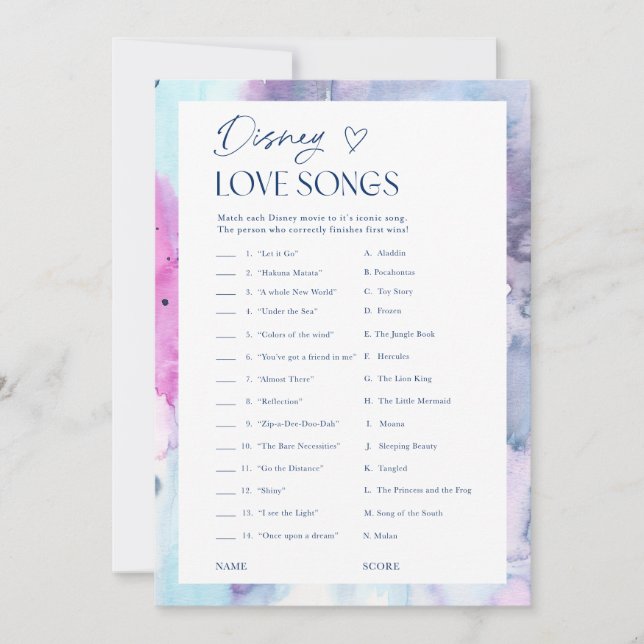 Tarjetas de juego de trivia de canciones de boda s (Anverso)