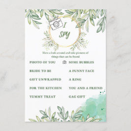 Tarjetas de juego FloraI Spy Bridal Shower