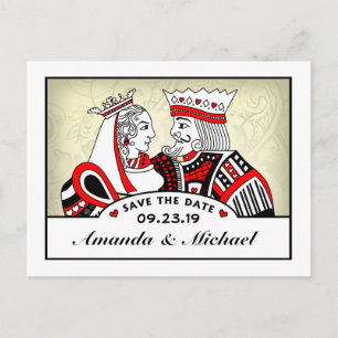 Tarjetas de juego King & Queen Guardar la postal d