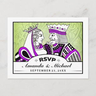 Tarjetas de juego King & Queen RSVP Tarjeta postal