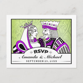 Tarjetas de juego King & Queen RSVP Tarjeta postal