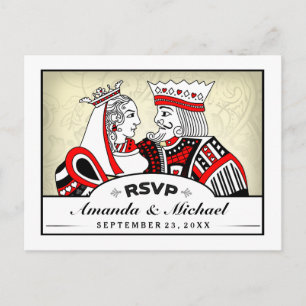 Tarjetas de juego King & Queen RSVP Tarjeta postal