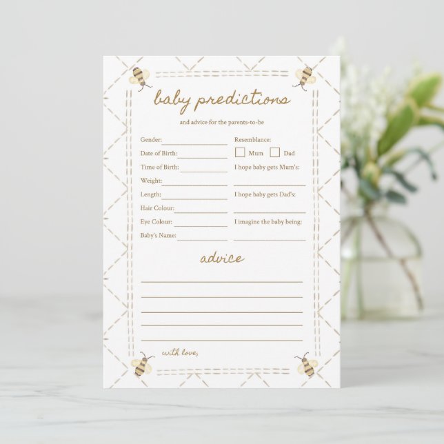 Tarjetas de juego Mami To Bee Baby Shower (Anverso de pie)