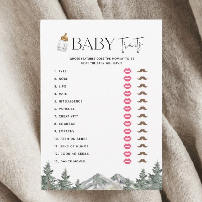 Tarjetas de juego Mountain Baby Shower Baby Trats (Subido por el creador)