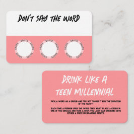 Tarjetas de juego para bebidas rosas