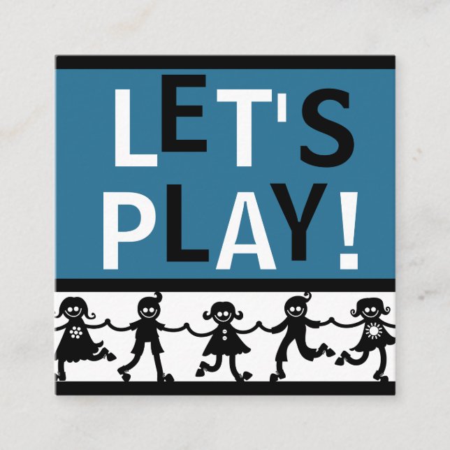 Tarjetas de juego para niños azul, blanco y negro (Anverso)