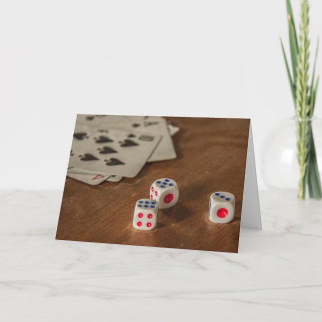 Tarjetas de juego y tarjeta de saludo de dados (Anverso)