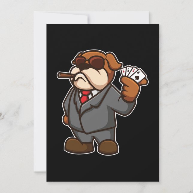 Tarjetas de jugador de póquer de perro Cigarro Cas (Anverso)