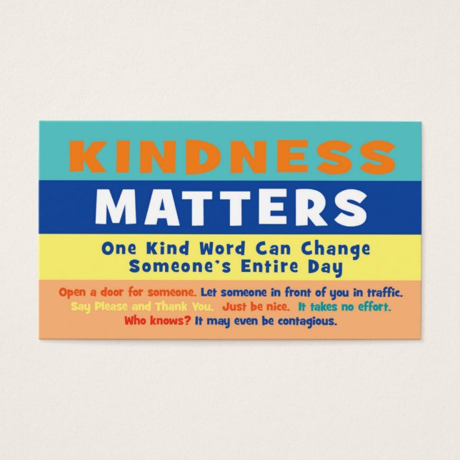 Tarjetas de Kindness Matters (Frente)
