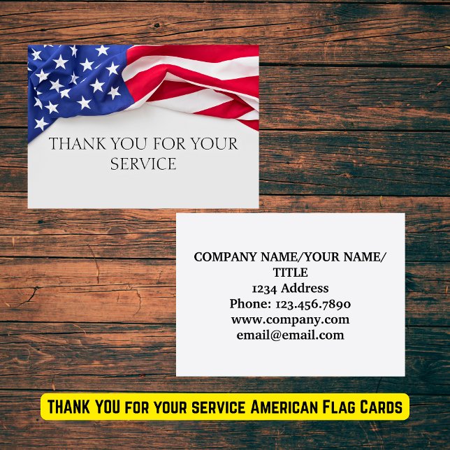 Tarjetas de la bandera americana de agradecimiento (THANK YOU for your service American Flag Cards
)
