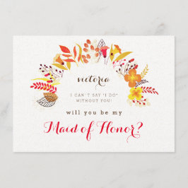 Tarjetas de la dama de honor de flor silvestre Spr