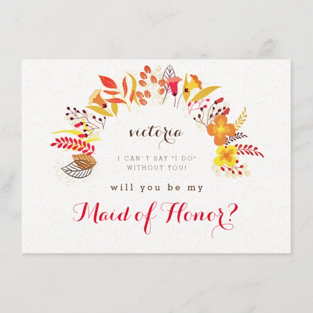 Tarjetas de la dama de honor de flor silvestre Spr (Anverso)