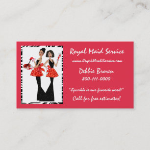 Tarjetas de la empresa de servicios de la criada