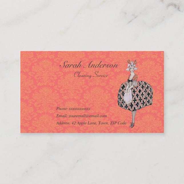 Tarjetas de la empresa de servicios de la limpieza (Anverso)