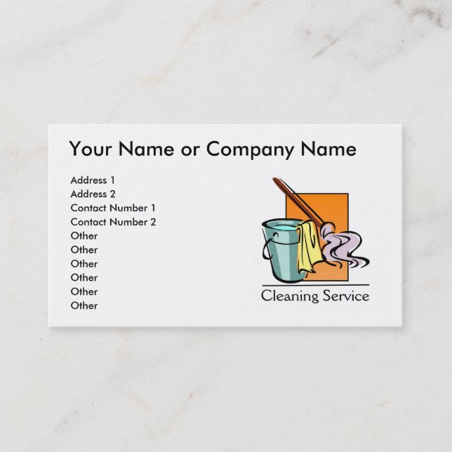 Tarjetas de la empresa de servicios de la limpieza (Anverso)