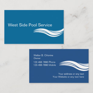 Tarjetas de la empresa de servicios de la piscina