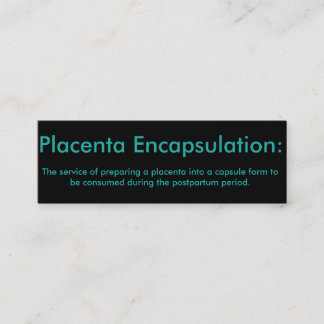 Tarjetas de la encapsulación de la placenta