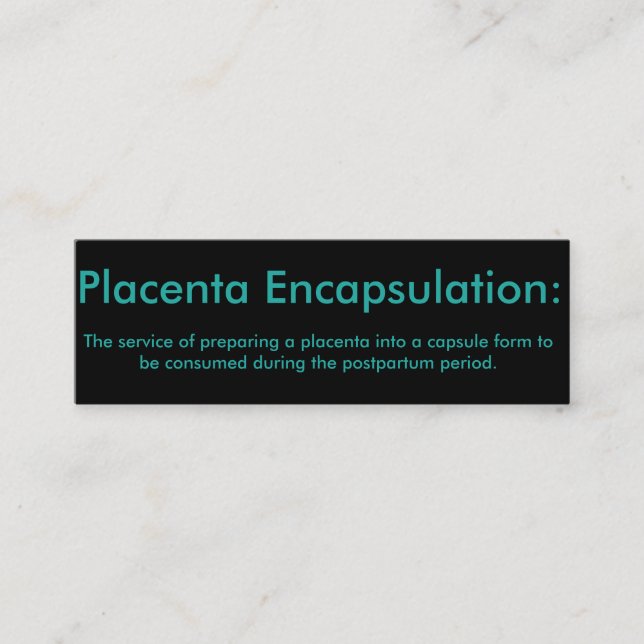 Tarjetas de la encapsulación de la placenta (Anverso)