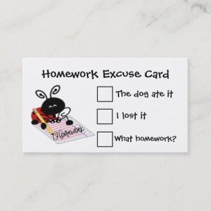 Tarjetas de la excusa de la preparación del