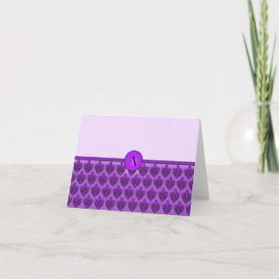 Tarjetas de la flor de lis de Monogrammable