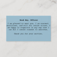 Tarjetas de la interacción de la policía