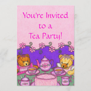 Tarjetas de la invitación de la fiesta del té del