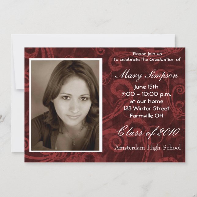Tarjetas de la invitación de la graduación (Anverso)