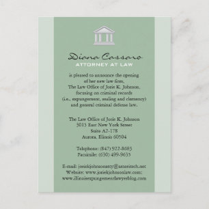 Tarjetas de la invitación del bufete de abogados
