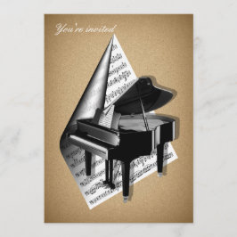 Tarjetas de la invitación del piano de cola