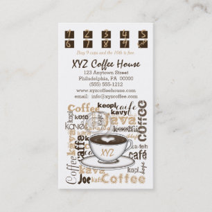 Tarjetas de la lealtad del sacador el del café