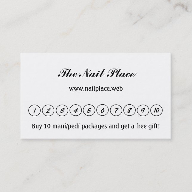 Tarjetas de la lealtad del "visitante frecuente" (Anverso)