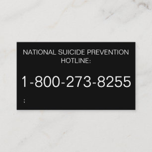 TARJETAS DE LA LÍNEA DIRECTA DE LA SALUD MENTAL