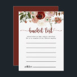 Tarjetas de la lista de baldes florales de color R<br><div class="desc">Estas tarjetas doradas rústicas y coloridas son la actividad perfecta para una simple boda o una ducha de novia. El diseño se compone de marsala pintada a mano, flores rosas, rubias, borgoñas y doradas con hojas verdes dispuestas en hermosas coronas. Cambie la redacción para que se adapte a cualquier evento...</div>