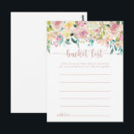 Tarjetas de la lista de baldes florales de la prim<br><div class="desc">Estas tarjetas de la lista de baldes florales de primavera rosa son la actividad perfecta para una boda rústica o una ducha de novia. El diseño presenta una riqueza de peonías coloridas y follaje verde, cuidadosamente agrupadas en ramos encantadores, inspirando la belleza natural. Cambie la redacción para que se adapte...</div>