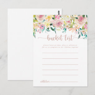 Tarjetas de la lista de baldes florales de la prim