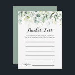 Tarjetas de la lista de cubos de color de agua Euc<br><div class="desc">Estas tarjetas acuáticas de eucalipto son ideales para una boda rústica o una ducha de novia. Este diseño artístico cuenta con un follaje verde eucalipto de color agua,  de dibujos a mano,  que inspira la belleza natural. El signo de la lista de cubo se vende por separado.</div>