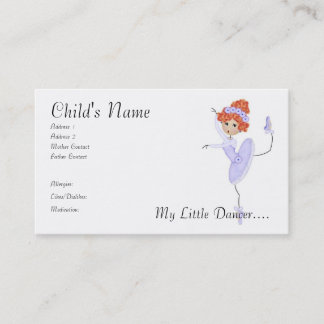 Tarjetas de la mamá/del papá de la bailarina