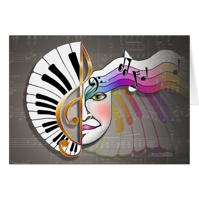 TARJETAS de la máscara de la música (Anverso (Horizontal))