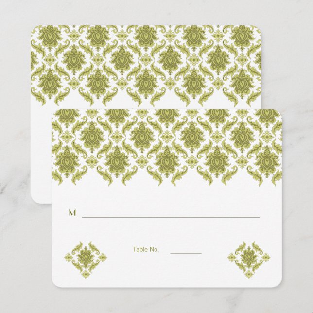 Tarjetas de la mesa de la mesa de matrimonio de da (Anverso / Reverso)