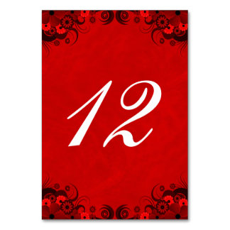 Tarjetas de la mesa de recepción floral de Gótico 