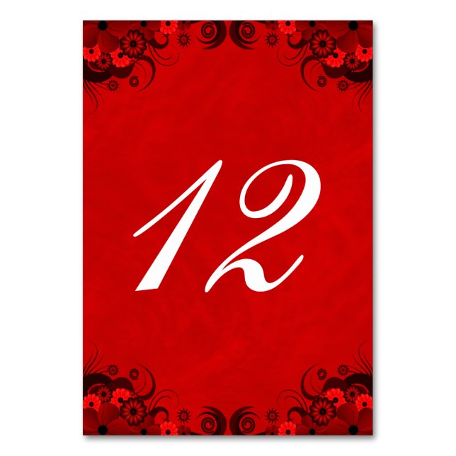 Tarjetas de la mesa de recepción floral de Gótico  (Anverso)